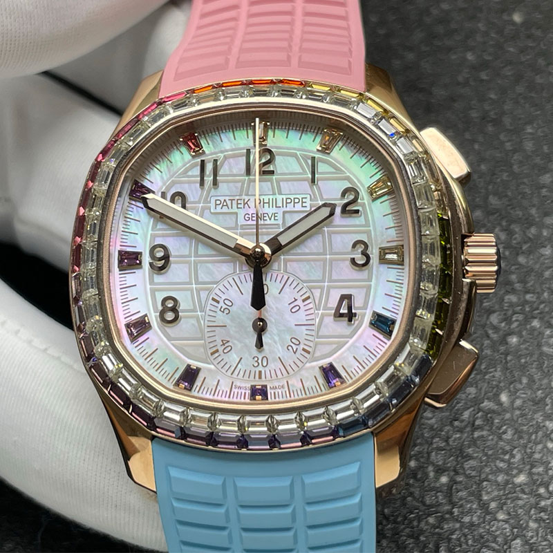 【P1製 パテックフィリップコピー時計】アクアノート ルーチェ レインボー クロノグラフ 7968/300R-001